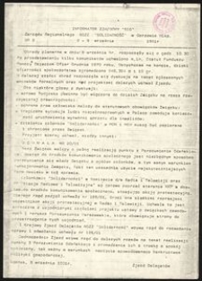 Informator zjazdowy "BIG" Zarządu Regionalnego NSZZ "Solidarność" w Gorzowie Wlkp., nr 2, 8-9 września 1981 r.