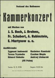Afisz. Kammerkonzert