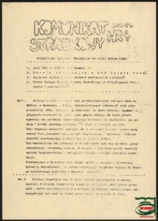 Komunikat Strajkowy Studenckiego Komitetu Strajkowego AWF Filia Gorz&oacute;w Wlkp. 3.12.1981