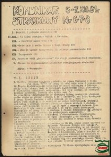 Komunikat Strajkowy Studenckiego Komitetu Strajkowego AWF Filia Gorz&oacute;w Wlkp. 5-7.12.1981