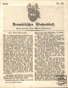 Neum&auml;rksches Wochenblatt, 1842, Jg. 23, Nr. 22