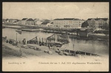 Landsberg a. W. : Ueberreste der am 1. Juli 1905 abgebrannten Warthebrücke