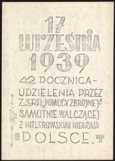 Druk ulotny. "17 września 1939"