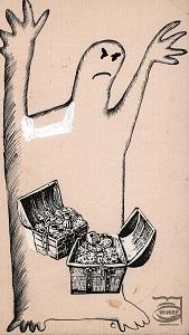 [Ilustracja prasowa - duch i skarby]