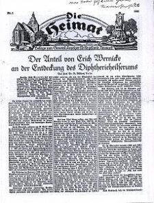 Die Heimat : Beilage zum General-Anzeiger f&uuml;r die gesamte Neumark, 1941, nr 1