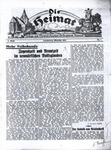 Die Heimat : Beilage zum General-Anzeiger f&uuml;r die gesamte Neumark, 1931, nr 1