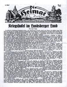 Die Heimat : Beilage zum General-Anzeiger f&uuml;r die gesamte Neumark, 1934, nr 1