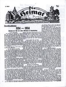 Die Heimat : Beilage zum General-Anzeiger f&uuml;r die gesamte Neumark, 1934, nr 7