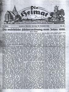 Die Heimat : Beilage zum General-Anzeiger f&uuml;r die gesamte Neumark, 1924, nr 21