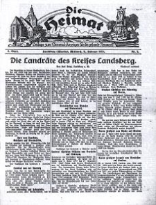 Die Heimat : Beilage zum General-Anzeiger f&uuml;r die gesamte Neumark, 1925, nr 2
