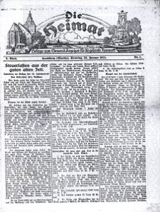 Die Heimat : Beilage zum General-Anzeiger f&uuml;r die gesamte Neumark, 1925, nr 1
