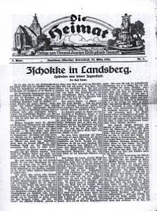 Die Heimat : Beilage zum General-Anzeiger f&uuml;r die gesamte Neumark, 1926, nr 5