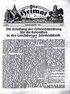 Die Heimat : Beilage zum General-Anzeiger f&uuml;r die gesamte Neumark, 1927, nr 3