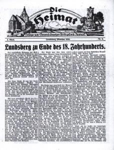 Die Heimat : Beilage zum General-Anzeiger f&uuml;r die gesamte Neumark, 1929, nr 9