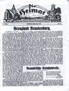 Die Heimat : Beilage zum General-Anzeiger f&uuml;r die gesamte Neumark, 1929, nr 6