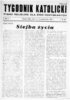 Tygodnik Katolicki 1947, nr 40
