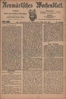 Neum&auml;rksches Wochenblatt : Zeitschrift f&uuml;r Politik, Tages-Ereignisse und Unterhaltung, 1875, Jg. 56, Nr. 29
