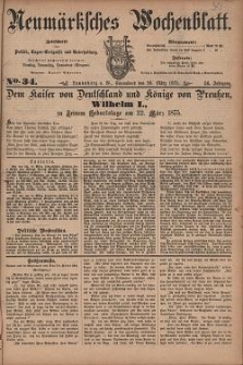 Neum&auml;rksches Wochenblatt : Zeitschrift f&uuml;r Politik, Tages-Ereignisse und Unterhaltung, 1875, Jg. 56, Nr. 34
