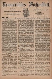 Neum&auml;rksches Wochenblatt : Zeitschrift f&uuml;r Politik, Tages-Ereignisse und Unterhaltung, 1875, Jg. 56, Nr. 43
