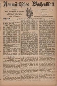 Neum&auml;rksches Wochenblatt : Zeitschrift f&uuml;r Politik, Tages-Ereignisse und Unterhaltung, 1875, Jg. 56, Nr. 46
