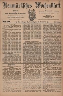 Neum&auml;rksches Wochenblatt : Zeitschrift f&uuml;r Politik, Tages-Ereignisse und Unterhaltung, 1875, Jg. 56, Nr. 50