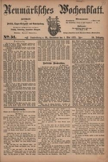 Neum&auml;rksches Wochenblatt : Zeitschrift f&uuml;r Politik, Tages-Ereignisse und Unterhaltung, 1875, Jg. 56, Nr. 51