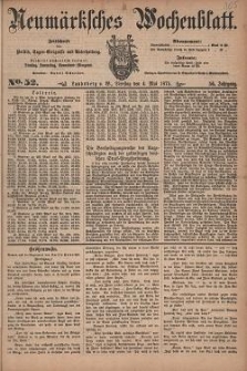 Neum&auml;rksches Wochenblatt : Zeitschrift f&uuml;r Politik, Tages-Ereignisse und Unterhaltung, 1875, Jg. 56, Nr. 52