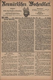 Neum&auml;rksches Wochenblatt : Zeitschrift f&uuml;r Politik, Tages-Ereignisse und Unterhaltung, 1875, Jg. 56, Nr. 62