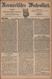 Neum&auml;rksches Wochenblatt : Zeitschrift f&uuml;r Politik, Tages-Ereignisse und Unterhaltung, 1875, Jg. 56, Nr. 65