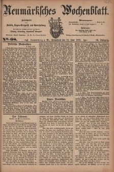 Neum&auml;rksches Wochenblatt : Zeitschrift f&uuml;r Politik, Tages-Ereignisse und Unterhaltung, 1875, Jg. 56, Nr. 68
