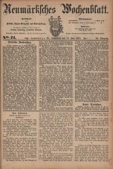 Neum&auml;rksches Wochenblatt : Zeitschrift f&uuml;r Politik, Tages-Ereignisse und Unterhaltung, 1875, Jg. 56, Nr. 71