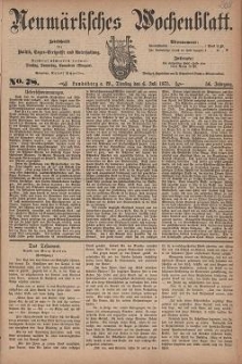 Neum&auml;rksches Wochenblatt : Zeitschrift f&uuml;r Politik, Tages-Ereignisse und Unterhaltung, 1875, Jg. 56, Nr. 78