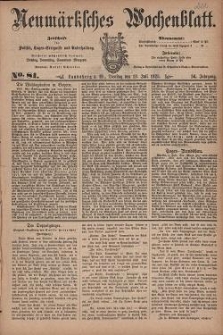Neum&auml;rksches Wochenblatt : Zeitschrift f&uuml;r Politik, Tages-Ereignisse und Unterhaltung, 1875, Jg. 56, Nr. 81