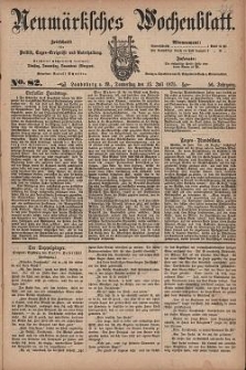 Neum&auml;rksches Wochenblatt : Zeitschrift f&uuml;r Politik, Tages-Ereignisse und Unterhaltung, 1875, Jg. 56, Nr. 82
