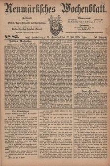 Neum&auml;rksches Wochenblatt : Zeitschrift f&uuml;r Politik, Tages-Ereignisse und Unterhaltung, 1875, Jg. 56, Nr. 83