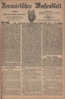 Neum&auml;rksches Wochenblatt : Zeitschrift f&uuml;r Politik, Tages-Ereignisse und Unterhaltung, 1875, Jg. 56, Nr. 93