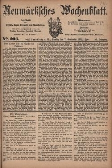 Neum&auml;rksches Wochenblatt : Zeitschrift f&uuml;r Politik, Tages-Ereignisse und Unterhaltung, 1875, Jg. 56, Nr. 105