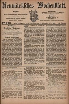 Neum&auml;rksches Wochenblatt : Zeitschrift f&uuml;r Politik, Tages-Ereignisse und Unterhaltung, 1875, Jg. 56, Nr. 113
