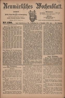 Neum&auml;rksches Wochenblatt : Zeitschrift f&uuml;r Politik, Tages-Ereignisse und Unterhaltung, 1875, Jg. 56, Nr. 130