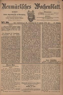Neum&auml;rksches Wochenblatt : Zeitschrift f&uuml;r Politik, Tages-Ereignisse und Unterhaltung, 1876, Jg. 57, Nr. 18