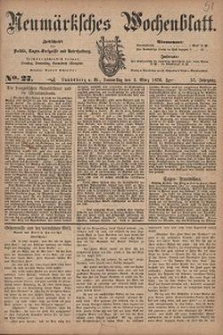 Neum&auml;rksches Wochenblatt : Zeitschrift f&uuml;r Politik, Tages-Ereignisse und Unterhaltung, 1876, Jg. 57, Nr. 27