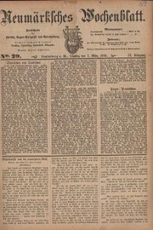 Neum&auml;rksches Wochenblatt : Zeitschrift f&uuml;r Politik, Tages-Ereignisse und Unterhaltung, 1876, Jg. 57, Nr. 29