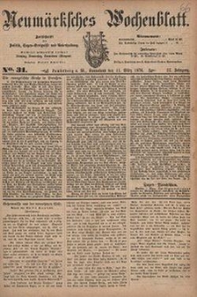 Neum&auml;rksches Wochenblatt : Zeitschrift f&uuml;r Politik, Tages-Ereignisse und Unterhaltung, 1876, Jg. 57, Nr. 31