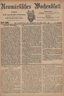 Neum&auml;rksches Wochenblatt : Zeitschrift f&uuml;r Politik, Tages-Ereignisse und Unterhaltung, 1876, Jg. 57, Nr. 32