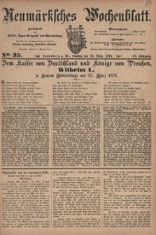 Neum&auml;rksches Wochenblatt : Zeitschrift f&uuml;r Politik, Tages-Ereignisse und Unterhaltung, 1876, Jg. 57, Nr. 35