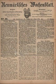 Neum&auml;rksches Wochenblatt : Zeitschrift f&uuml;r Politik, Tages-Ereignisse und Unterhaltung, 1876, Jg. 57, Nr. 41