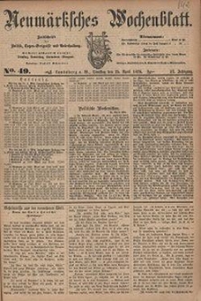 Neum&auml;rksches Wochenblatt : Zeitschrift f&uuml;r Politik, Tages-Ereignisse und Unterhaltung, 1876, Jg. 57, Nr. 49