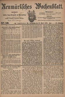 Neum&auml;rksches Wochenblatt : Zeitschrift f&uuml;r Politik, Tages-Ereignisse und Unterhaltung, 1876, Jg. 57, Nr. 50