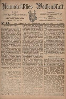 Neum&auml;rksches Wochenblatt : Zeitschrift f&uuml;r Politik, Tages-Ereignisse und Unterhaltung, 1876, Jg. 57, Nr. 54