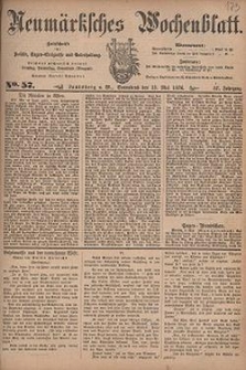 Neum&auml;rksches Wochenblatt : Zeitschrift f&uuml;r Politik, Tages-Ereignisse und Unterhaltung, 1876, Jg. 57, Nr. 57